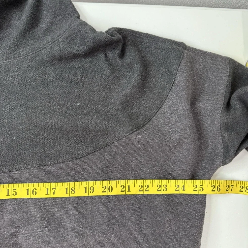 PrAna Sweatshirt Womens Large Gray Cozy Up Turtleneck Fleece Pullover UPF Hemp